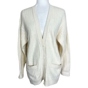 Anne Klein II Vintage Angora & Lambswool Cardigan Sweater Size Medium